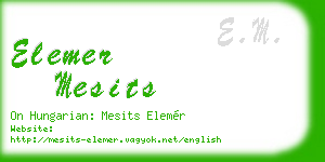 elemer mesits business card