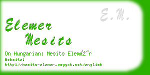 elemer mesits business card